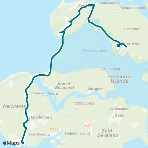 Connexxion Zierikzee - Vlissingen map