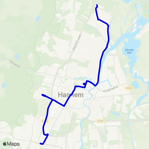 Connexxion Heemstede Station - Delftplein / Spaarne Gasthuis map