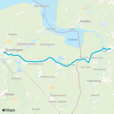 Arriva Groningen - Leer map