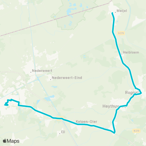 Arriva Weert via Roggel - Meijel map