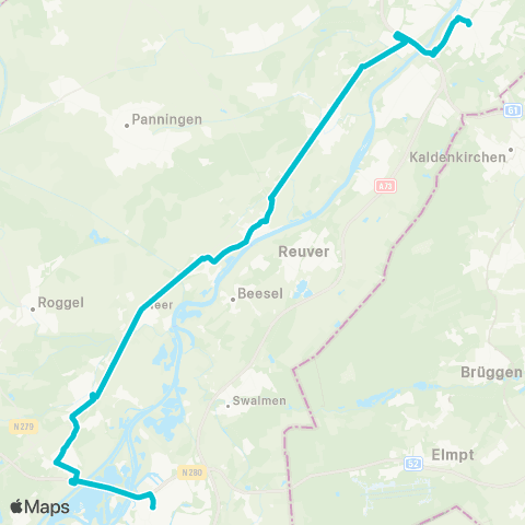Arriva Venlo via Kessel - Roermond map