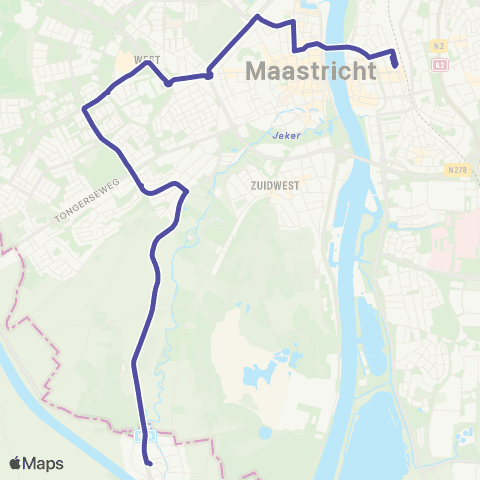 Arriva Maastricht Station - Kanne (B) map