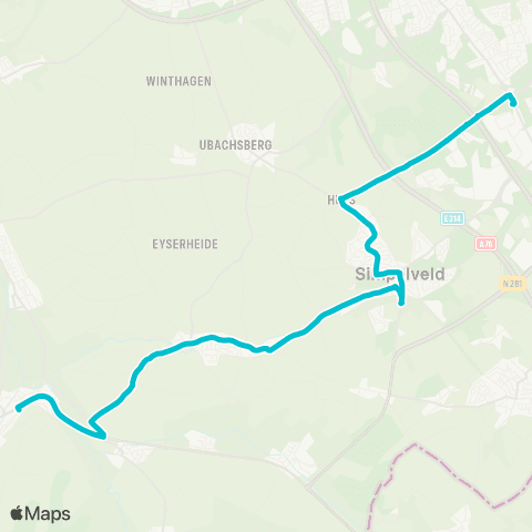 Arriva Gulpen via Simpelveld - Parkstad Stadion map