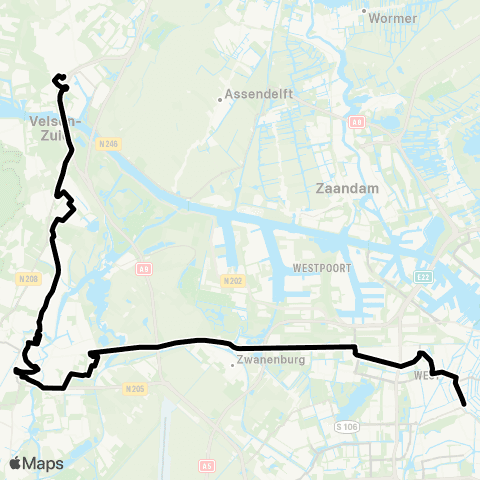 Connexxion Amsterdam Leidseplein - Beverwijk via Haarlem map