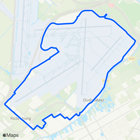 Connexxion Cirkellijn Schiphol P30 Parkeerterrein map