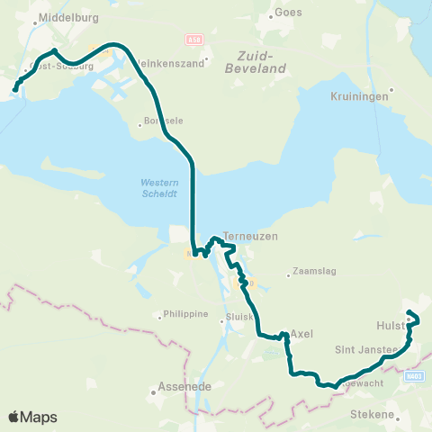 Connexxion Hulst - Vlissingen map