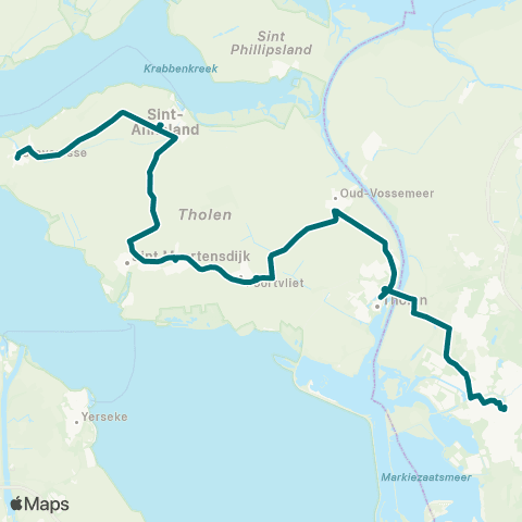 Connexxion Stavenisse - Bergen op Zoom map