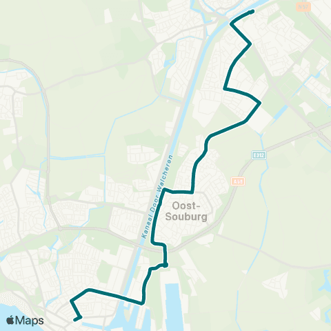 Connexxion Middelburg - Oost-Souburg - Vlissingen map