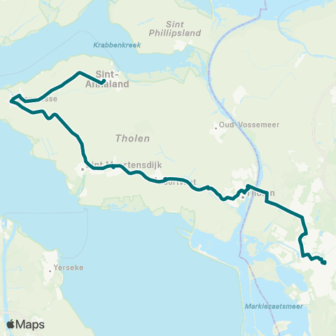 Connexxion St. Annaland - Bergen op Zoom map