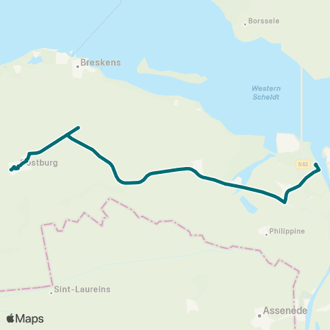 Connexxion Oostburg - Schoondijke - Terneuzen map
