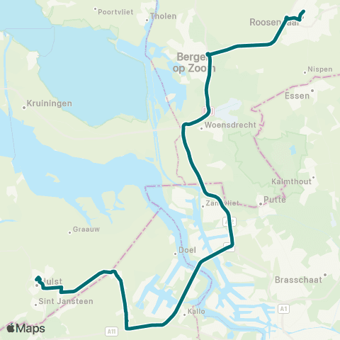 Connexxion Hulst - Roosendaal map