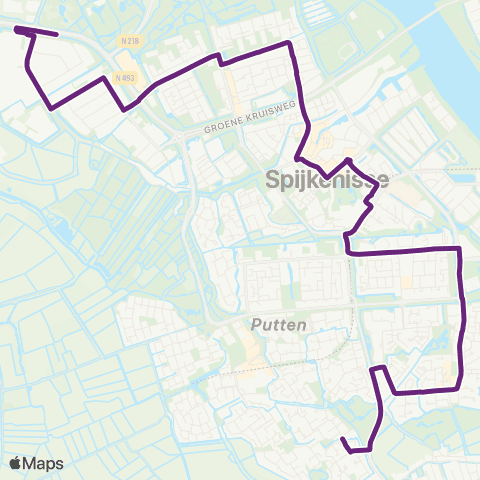EBS Halfweg via Metro Centrum - De Gaard map