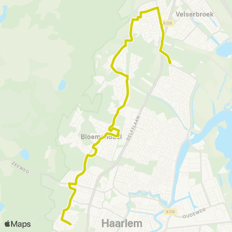 Connexxion Buurtbus: Vijver - Delftplein / Spaarne Gasthuis map