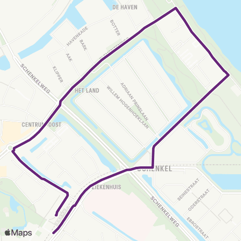 EBS Metro Centrum via De Elementen - Metro Centrum map