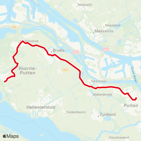 R-net Rockanje via Brielle - Spijkenisse map