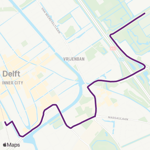 EBS Station Delft via IKEA - Delftsehout map