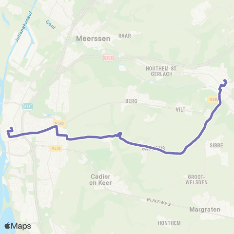 Arriva Maastricht via Bemelen - Valkenburg map