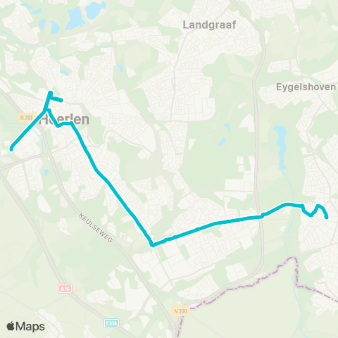Arriva Zuyd Hogeschool via Heerlerbaan / Station - Kerkrade map