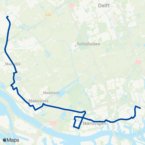 EBS Schiedam via Maassluis - Honselersdijk map