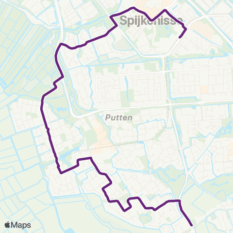 EBS Vriesland via De Hoek - Metro Centrum map