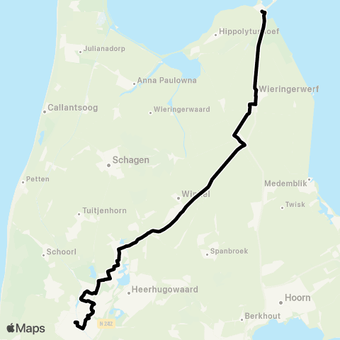 Connexxion Alkmaar Station - Den Oever Busstation map