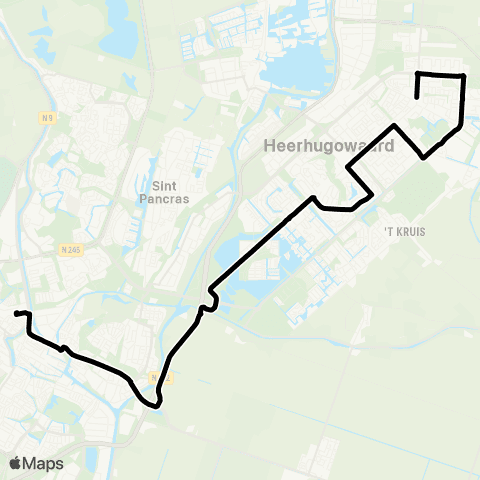 Connexxion Alkmaar Station - Heerhugowaard Centrumwaard map