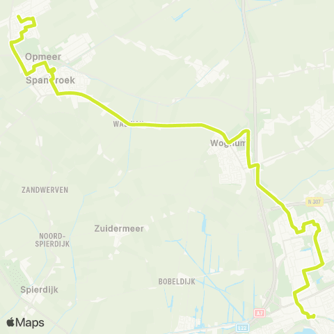 Connexxion Hoorn Station - Hoogwoud Raadhuisstraat map