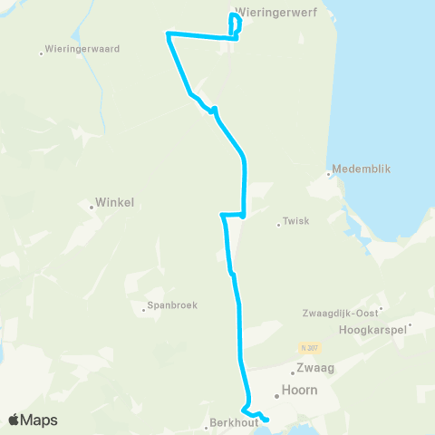 Connexxion Hoorn Station - Wieringerwerf Badweg map