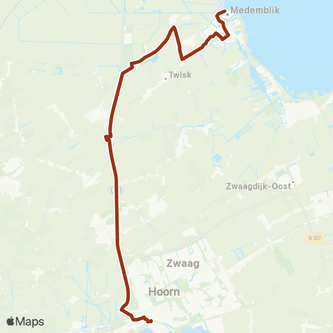 Connexxion Hoorn Station - Medemblik Busstation map
