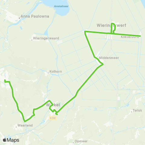 Connexxion Nieuwe Niedorp Transferium - Schagen Muggenburg map
