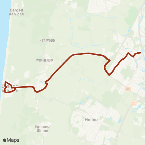 Connexxion Alkmaar Station - Egmond aan Zee Busstation map