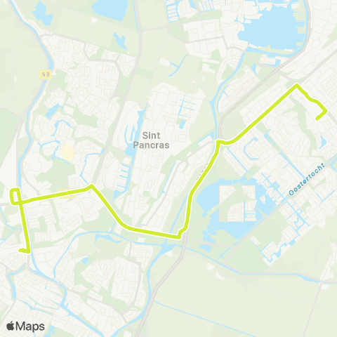 Connexxion Alkmaar Station - Heerhugowaard Stadshart map