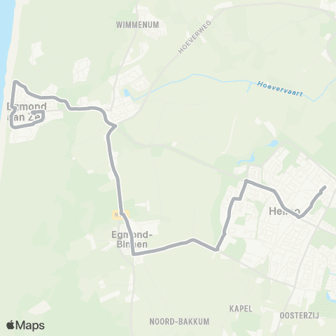 Connexxion Buurtbus Heiloo 't Loo - Egmond aan Zee Busstation map