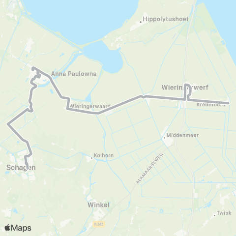 Connexxion Buurtbus Kreileroord - Schagen Station map