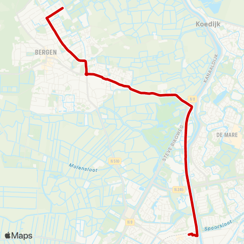 Connexxion Alkmaar Station - Bergen Europese School map