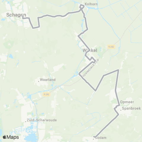 Connexxion Buurtbus Schagen Station - Obdam Station map