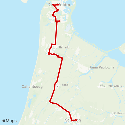 Connexxion Den Helder Station - Schagen Station map