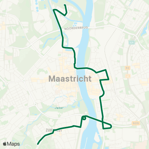 Arriva Maastricht Boschpoort via Station - St Pietersberg map