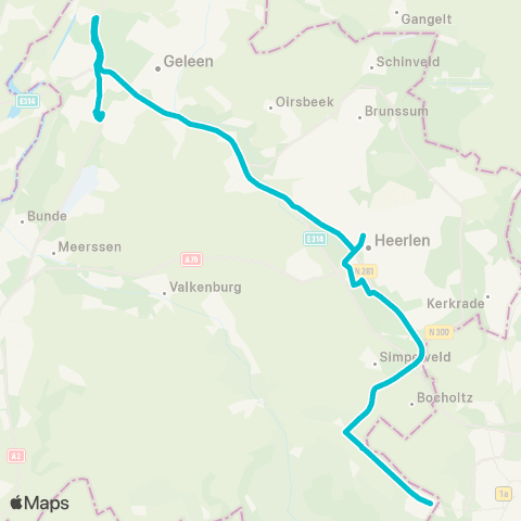 Arriva Vaals via Heerlen en Chemelot - Beek map