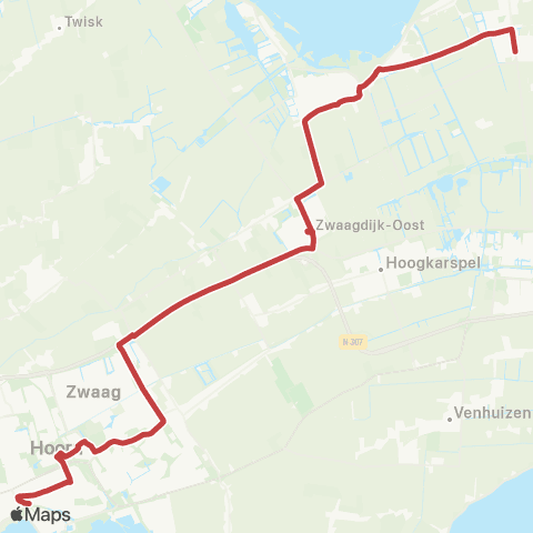 Connexxion Hoorn Station - Andijk Gedeputeerde Laanweg map