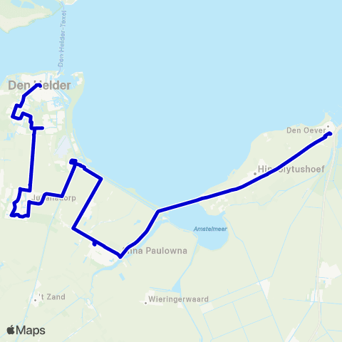 Connexxion Den Helder Station - Den Oever Busstation map