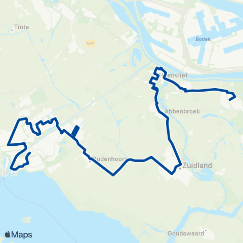 EBS Hellevoetsluis via Abbenbroek - Spijkenisse map