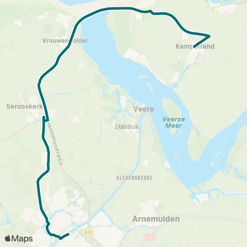 Connexxion Middelburg - Kamperland map