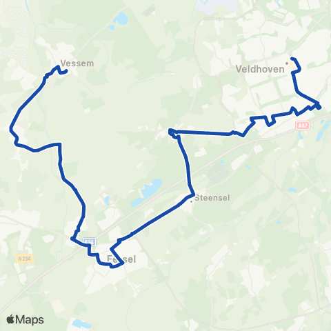 Hermes Veldhoven - Eersel - Vessem map
