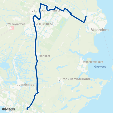 MeerPlus Amsterdam Noord via Purmerend - Edam map
