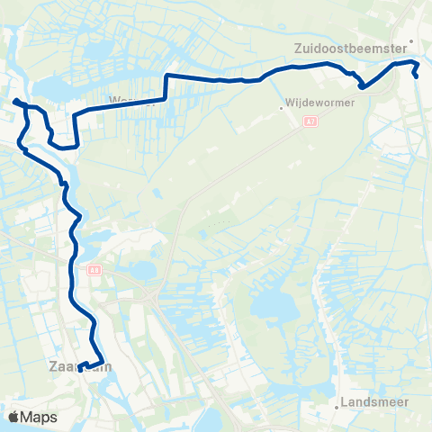 MeerPlus Zaandam via Wormerveer - Purmerend map