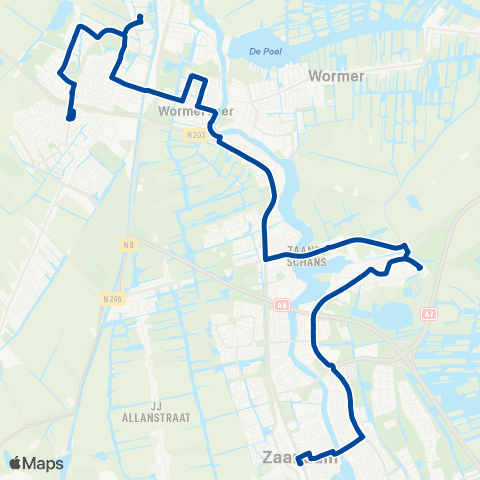 MeerPlus Zaandam via Wormerveer - Krommenie map
