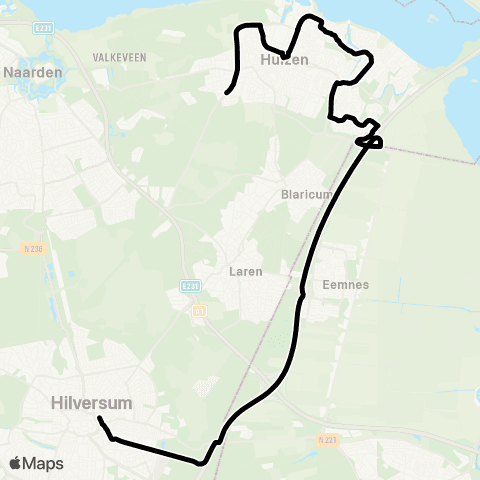 Transdev Hilversum Station - Huizen map