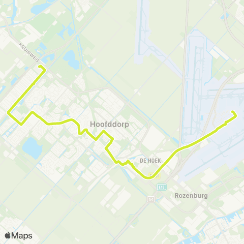 Connexxion Hoofddorp Spaarne Gasthuis - Schiphol Airport map