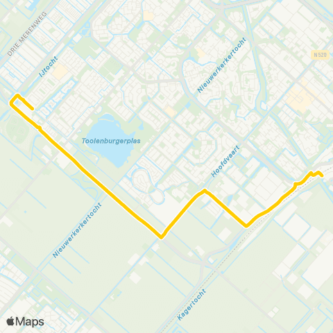 Connexxion Hoofddorp Station - Hoofddorp Floriande Zuidoost map